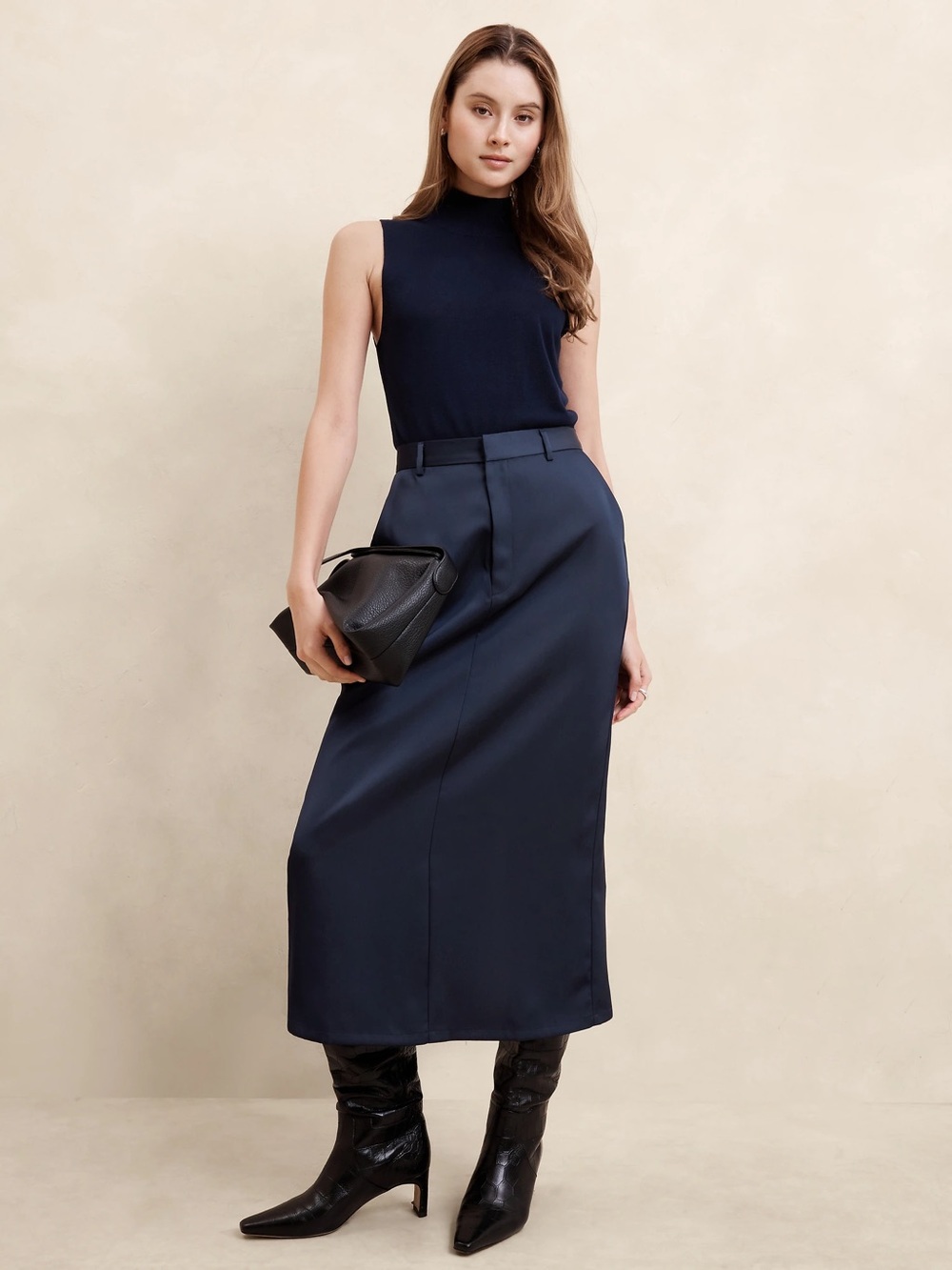 Banana Republic Factory Navy Maxi Pencil Skirt